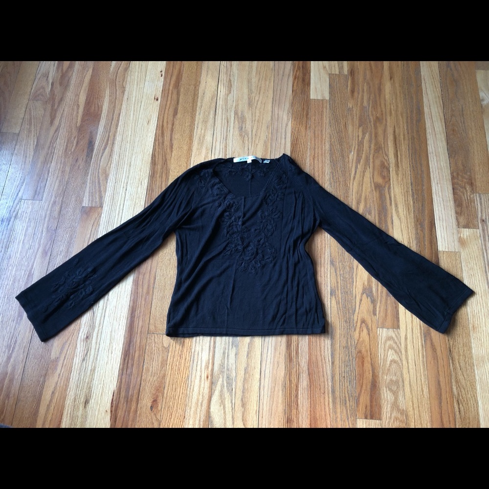 Black embroidered sweater